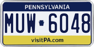 PA license plate MUW6048