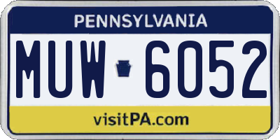 PA license plate MUW6052