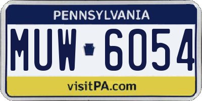 PA license plate MUW6054