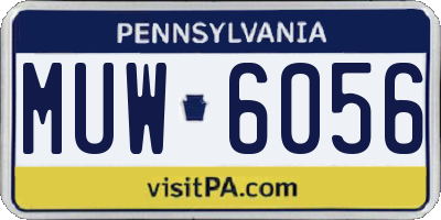 PA license plate MUW6056