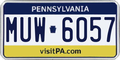 PA license plate MUW6057