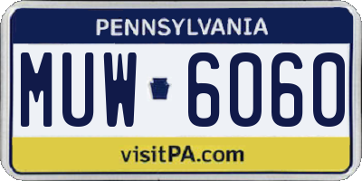 PA license plate MUW6060