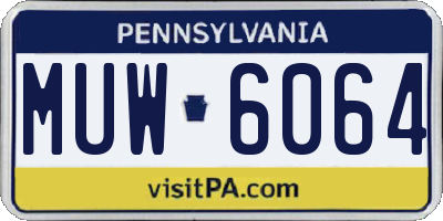 PA license plate MUW6064