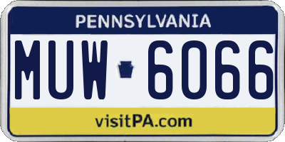 PA license plate MUW6066
