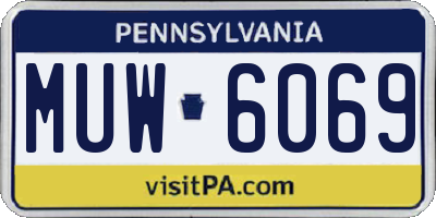 PA license plate MUW6069