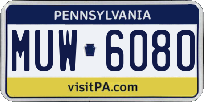 PA license plate MUW6080