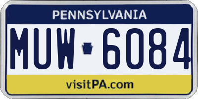 PA license plate MUW6084