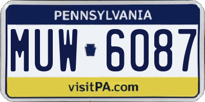 PA license plate MUW6087