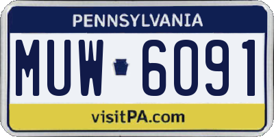 PA license plate MUW6091
