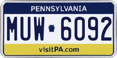 PA license plate MUW6092