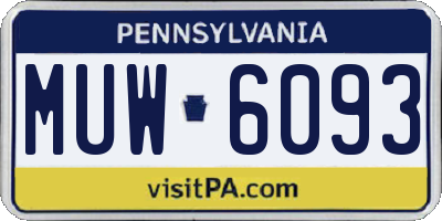 PA license plate MUW6093