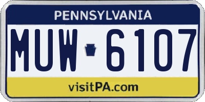 PA license plate MUW6107