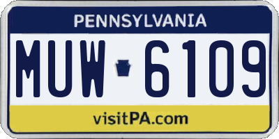 PA license plate MUW6109