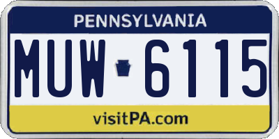 PA license plate MUW6115