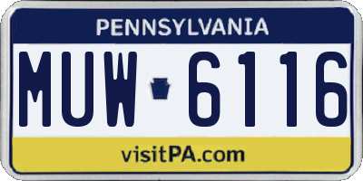 PA license plate MUW6116
