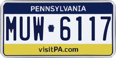 PA license plate MUW6117