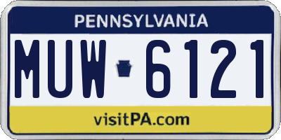 PA license plate MUW6121