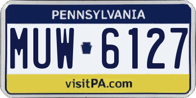 PA license plate MUW6127