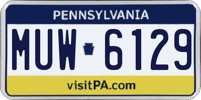 PA license plate MUW6129