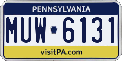 PA license plate MUW6131