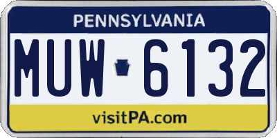 PA license plate MUW6132
