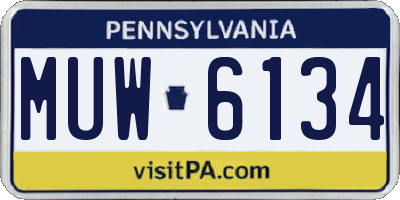 PA license plate MUW6134