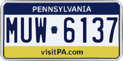PA license plate MUW6137