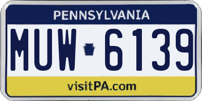 PA license plate MUW6139