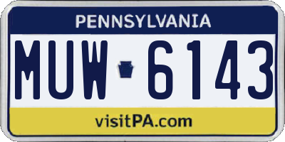 PA license plate MUW6143