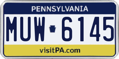 PA license plate MUW6145