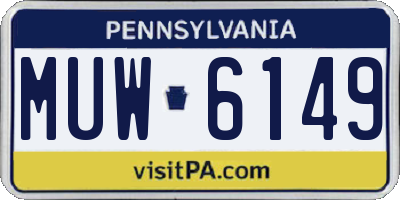PA license plate MUW6149