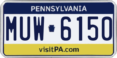 PA license plate MUW6150