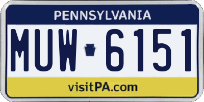PA license plate MUW6151