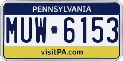 PA license plate MUW6153