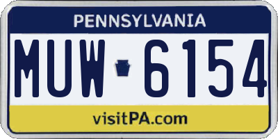PA license plate MUW6154