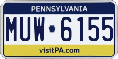 PA license plate MUW6155