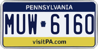 PA license plate MUW6160
