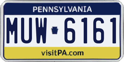 PA license plate MUW6161
