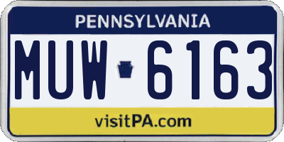 PA license plate MUW6163