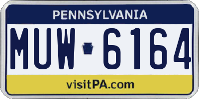 PA license plate MUW6164