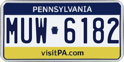 PA license plate MUW6182