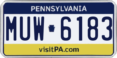 PA license plate MUW6183