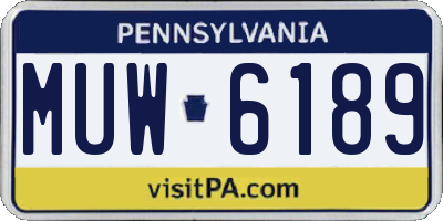 PA license plate MUW6189