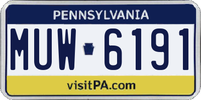 PA license plate MUW6191
