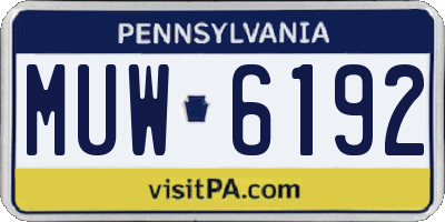 PA license plate MUW6192