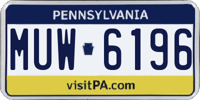 PA license plate MUW6196