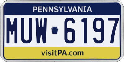 PA license plate MUW6197