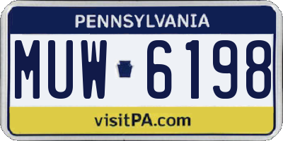 PA license plate MUW6198