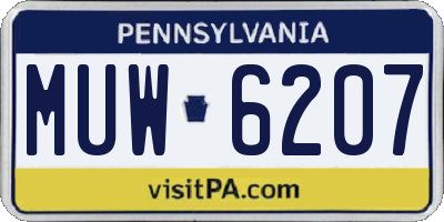 PA license plate MUW6207