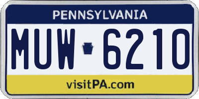 PA license plate MUW6210